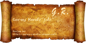 Gerey Renátó névjegykártya